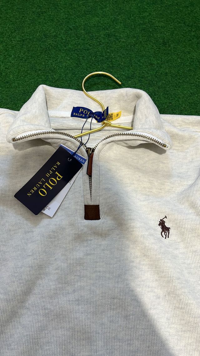 Jersey Polo Ralph Lauren Gris Media Cremallera