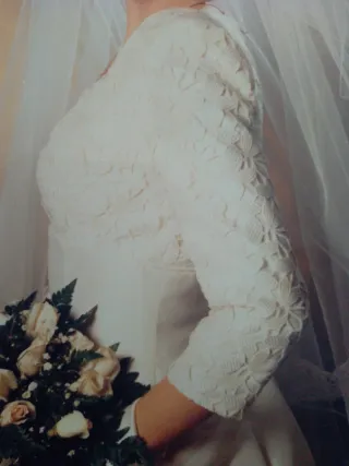 Vestido de Novia beige Encaje