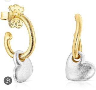 Pendientes Tous Corazón Oro y Plata