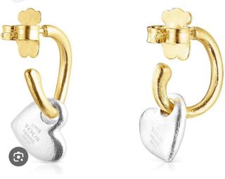 Pendientes Tous Corazón Oro y Plata