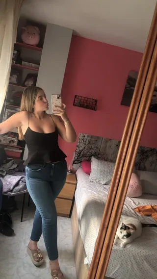 Top Zara Negro Volante Tirantes Talla M