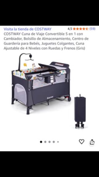 Cuna de viaje con colchón viscoelástico