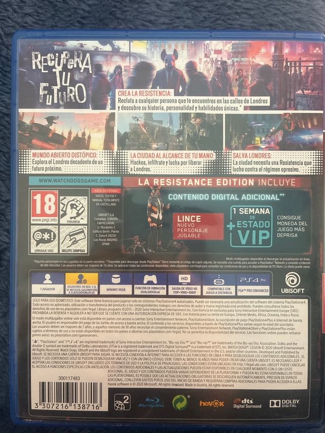 Watch Dogs Legion PS4 Resistance Edition