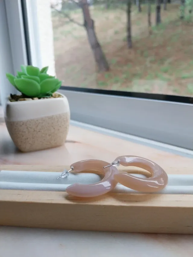 Brincos Argolas Rosa nude