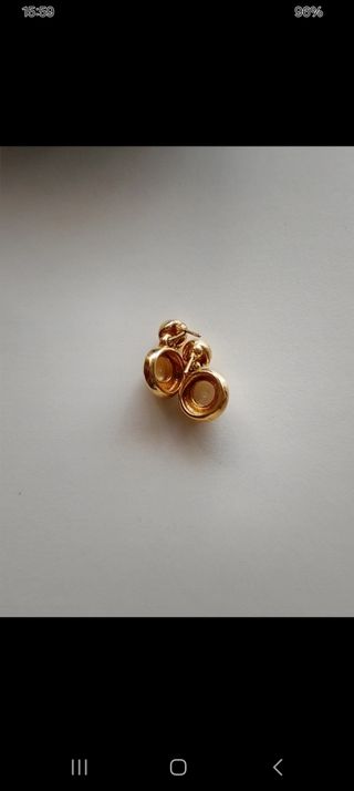 Pendientes baño oro y perlas