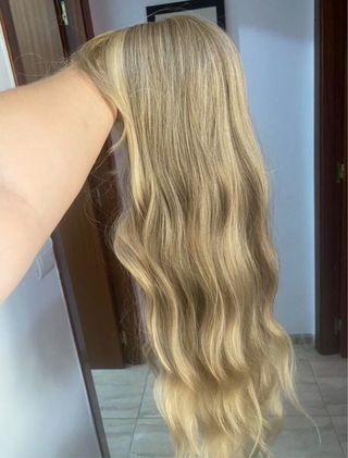Peluca rubia mechas californianas