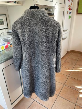 Cappottino in pelle di agnellino grigio foderato