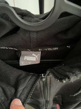 Sudadera Puma Negra y Blanca con Capucha