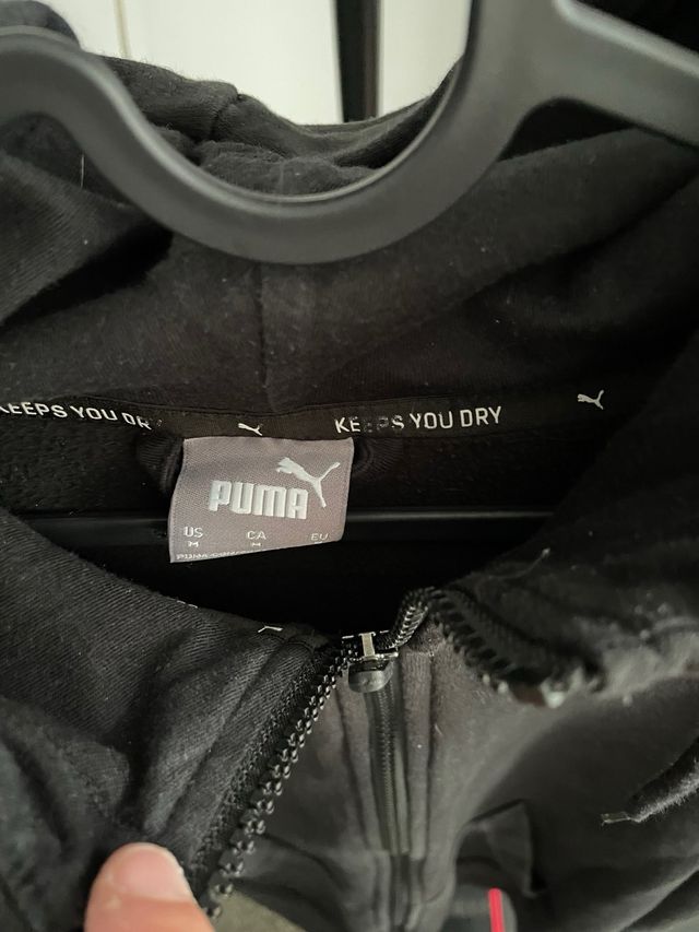 Sudadera Puma Negra y Blanca con Capucha