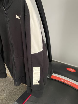 Sudadera Puma Negra y Blanca con Capucha