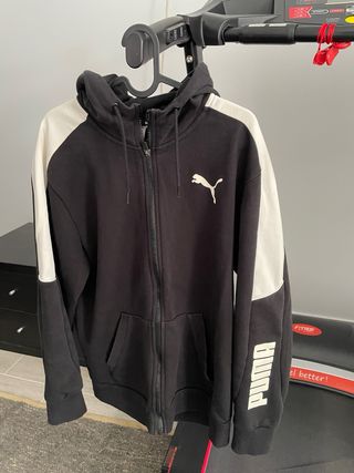 Sudadera Puma Negra y Blanca con Capucha