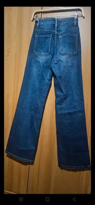 Pantalón campana azul