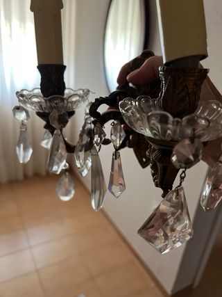 Apliques de bronce y cristal