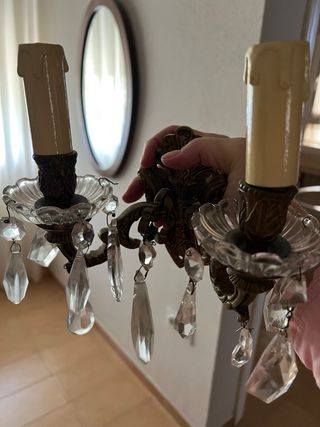 Apliques de bronce y cristal