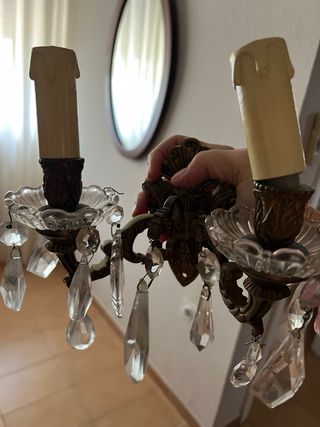 Apliques de bronce y cristal