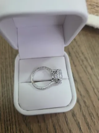 Anillo Oro Blanco 14K Zirconita