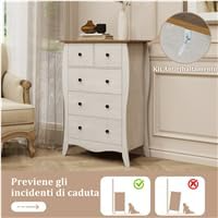 Cassettiera a 5 Cassetti in Tessuto, Cassettiera p