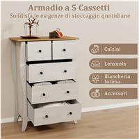 Cassettiera a 5 Cassetti in Tessuto, Cassettiera p