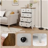 Cassettiera a 5 Cassetti in Tessuto, Cassettiera p