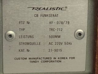 Radio CB TRC-712 realistica (vintage)