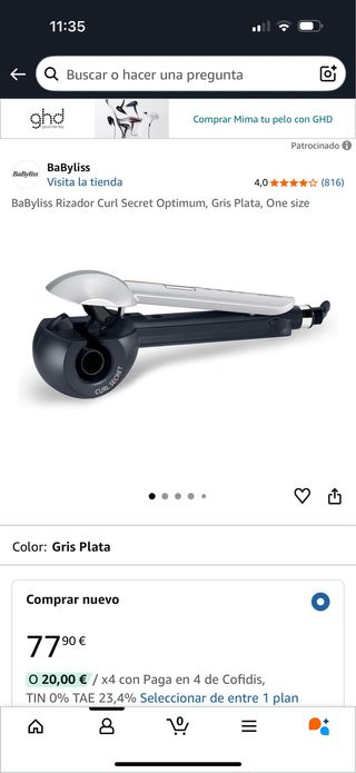 BaByliss Rizador Curl Secret Optimum Gris Plata