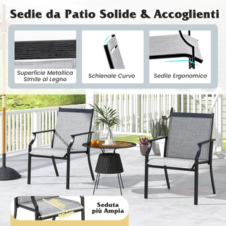 2 Sedie da Pranzo per Patio, Poltrone da Esterno c