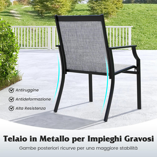 2 Sedie da Pranzo per Patio, Poltrone da Esterno c