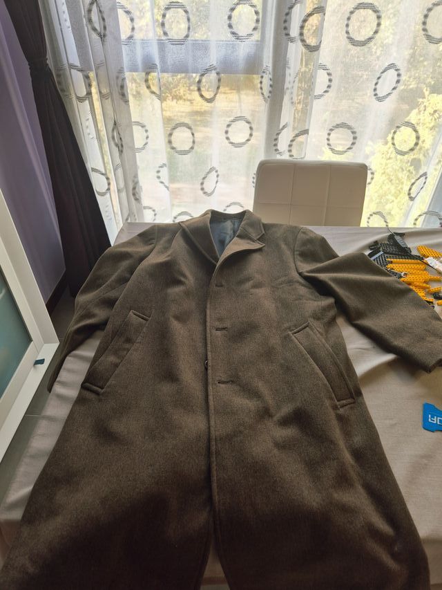 Abrigo Lana Massimo Dutti Talla 42 Marrón
