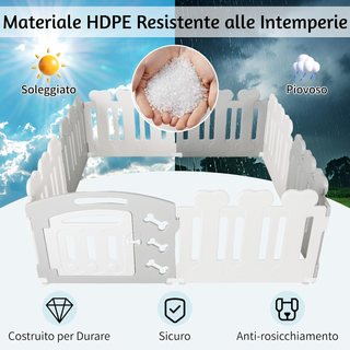 Recinto per Animali con 8 Pannelli, Cancelletto pe