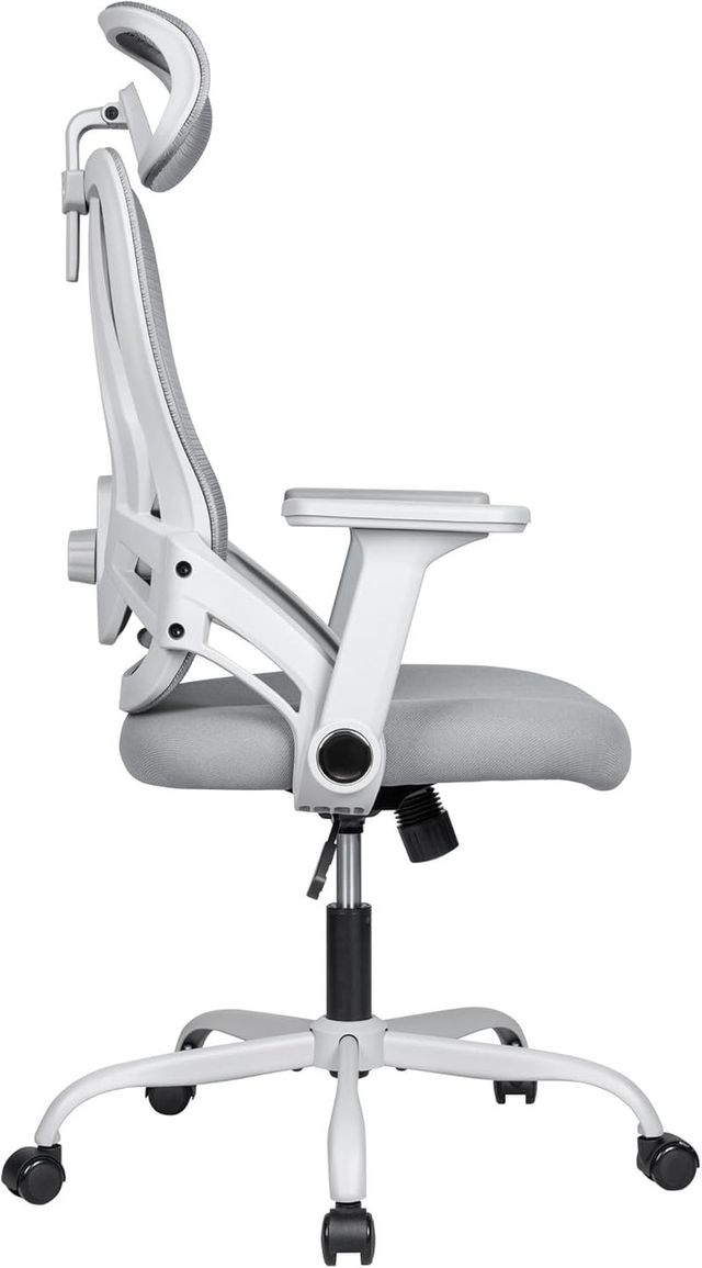 Silla oficina ergonómica gris-blanca (6302)