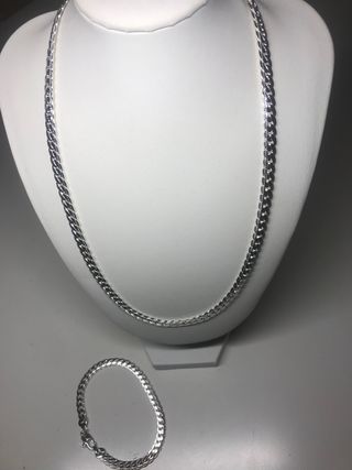 Conjunto Plata 925 Hombre Cadena y Pulsera