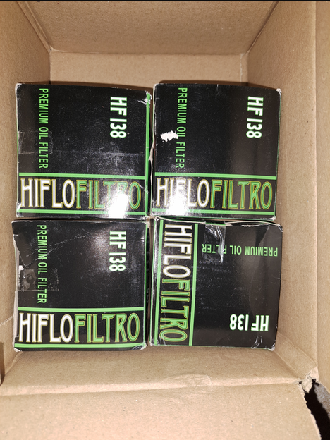 4 Filtros Aceite Hiflofiltro HF138 Moto