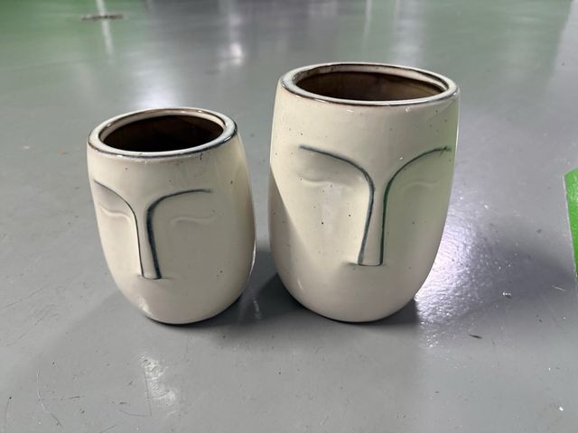 2 Macetas Decorativas Rostro