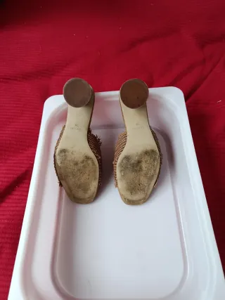 Sandalias Uterqüe Rafia Marrón Talla 39