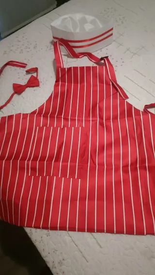 Delantal, gorro y pajarita heladera Talla S/M