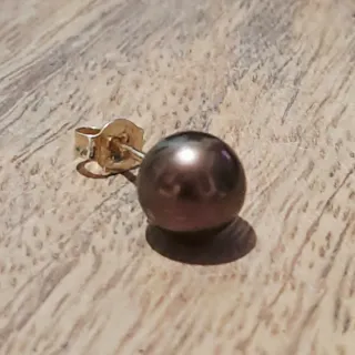 Pendiente Perla Tahití Chocolate