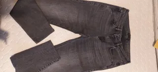 Pantalón vaquero pitillo gris oscuro talla