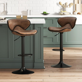 Set di 2 Sgabelli da Bar con Altezza Regolabile, S