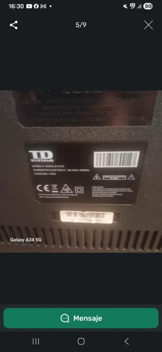 PARA REPARAR 50" TD Systems Smart TV 4K UHD