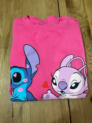Sudadera Stitch y Ángel rosa