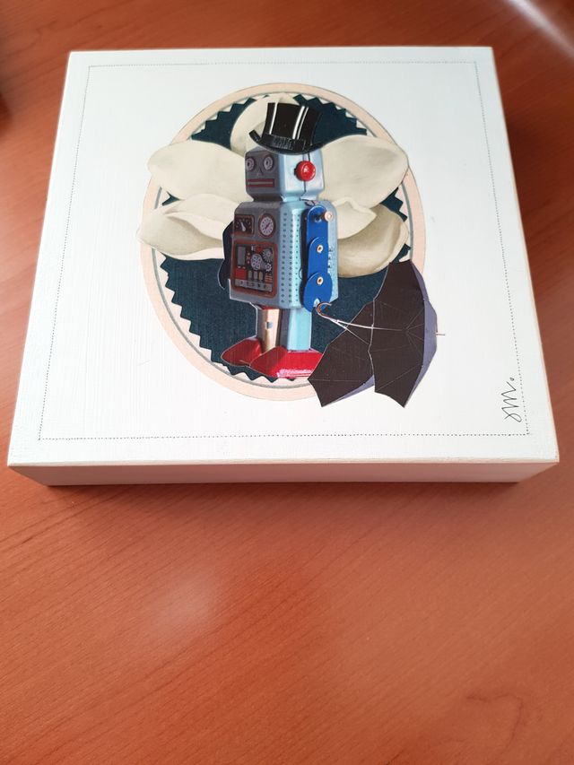 Quadro decorativo realizzato a mano decoupage