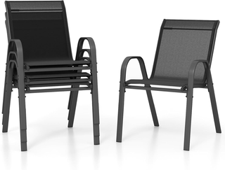 Set di 4 Sedie da Giardino, Poltrone in Tessuto pe