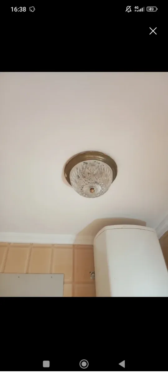 2 Plafones Vintage Cristal y Metal