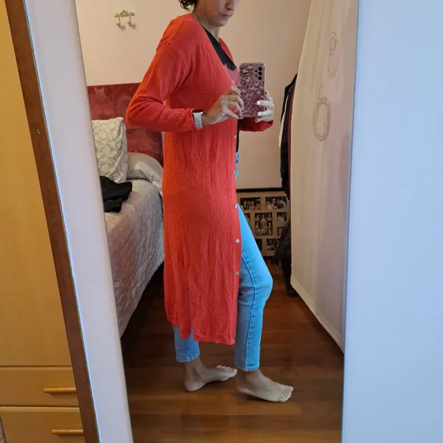 Chaqueta larga punto Mango Talla XS