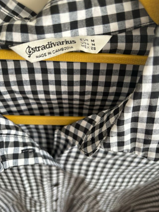 Vestido camisero cuadros vichy Stradivarius