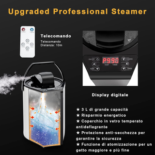 Sauna a Vapore Domestica 1000 W, 3L, con Timer e T