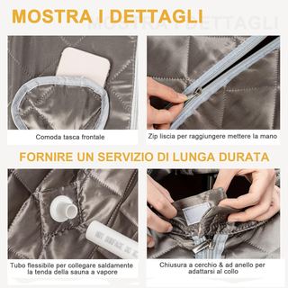 Sauna a Vapore Domestica 1000 W, 3L, con Timer e T