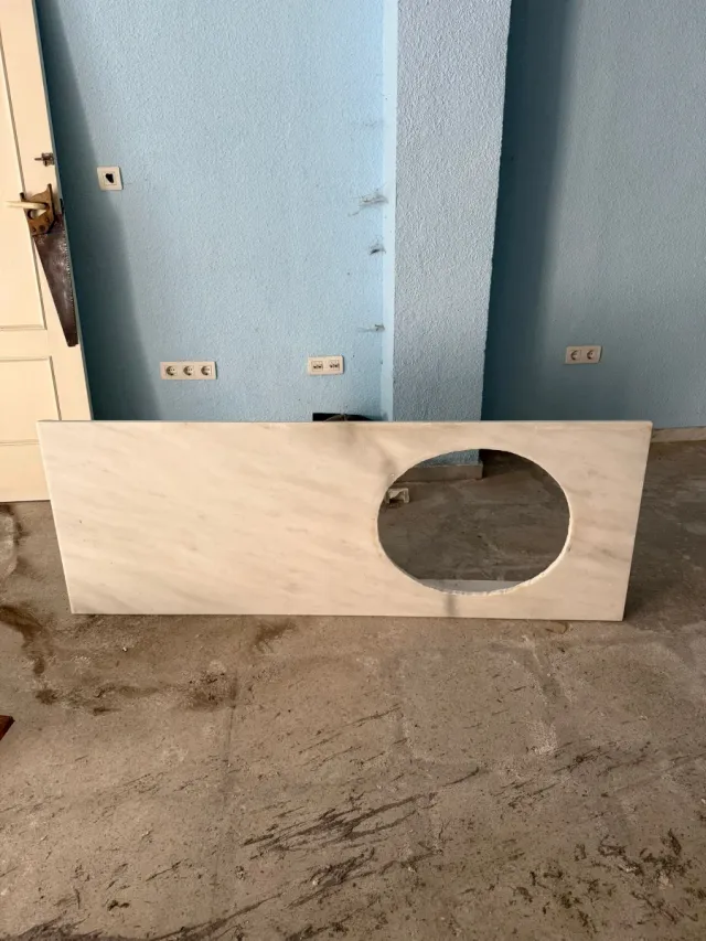Encimera de mármol con hueco para lavabo