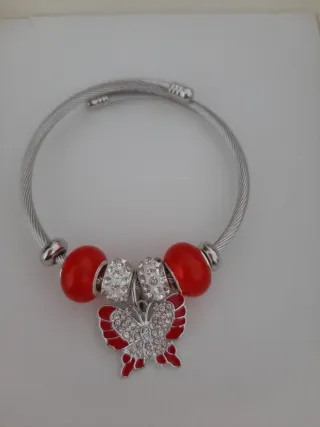 Pulsera Estilo Pandora Corona Panda Corazón