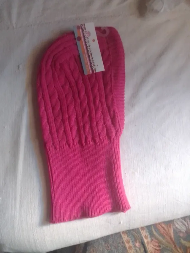 Gorro de lana tejido rosa